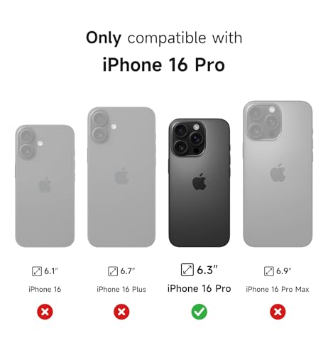 SURITCH Shockproof Bumper Case for iPhone 16 Pro with Slide Camera Cover and Adjustable Kickstand
| SURITCH Slim Protec
