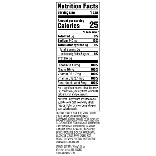Rockstar Sugar Free Energy Drink 16 Fl Oz Cans for Men and Women At Work and Gym Features Cool Menthol Taste (Pack of 12