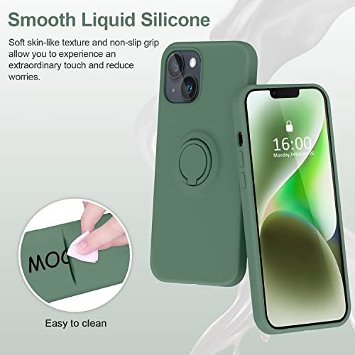 MOCCA iPhone 14 Plus Phone Case with Ring Stand | Super Soft Microfiber Lining | Full-Body Anti-Scratch Liquid Silicone