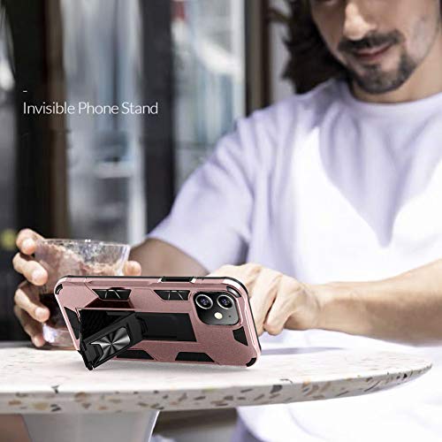 Military Grade Protective Case for iPhone 12 and iPhone 12 Pro - Rose Gold | 15ft Drop Tested | Magnetic Car Mount  
Mil