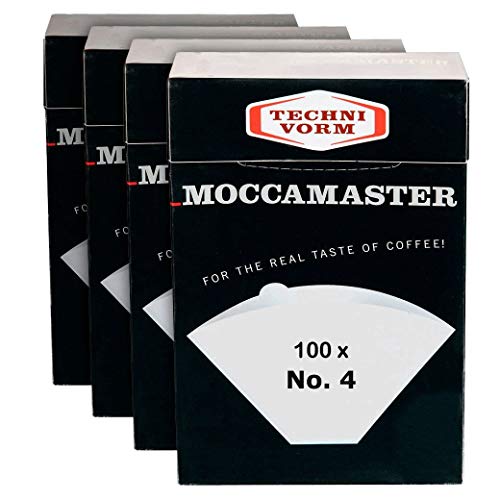 Technivorm Moccamaster Paper Filter No. 4 White Pack of 4 Boxes x 100 Filters for Coffee Makers | High-Quality Filter |