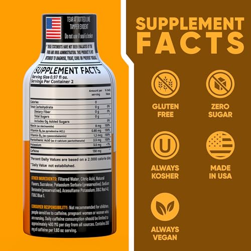 Extra Strength Energy Shot Cherry Limeade - 260mg Caffeine All-Day Energy & Focus Support 1.93 fl oz, 12-Pack

Extra Str