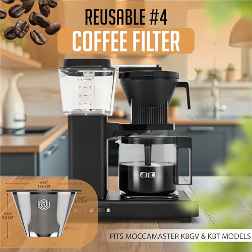 HEXNUB Reusable #4 Coffee Filter - Stainless Steel Mesh for Technivorm Moccamaster KBGV KBT, Durable Filter for Sustaina