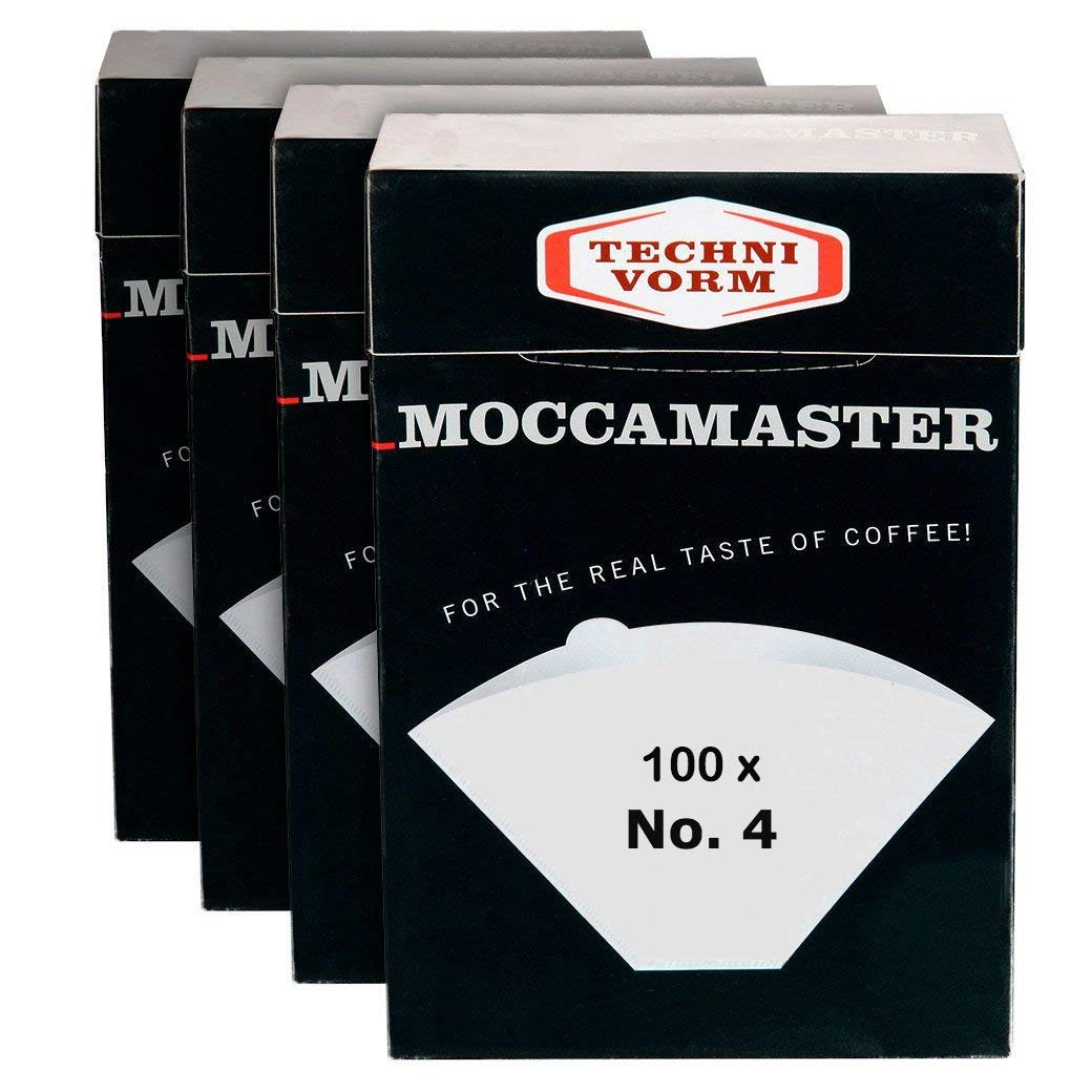 Technivorm Moccamaster Paper Filter No. 4 White Pack of 4 Boxes x 100 Filters for Coffee Makers | High-Quality Filter |