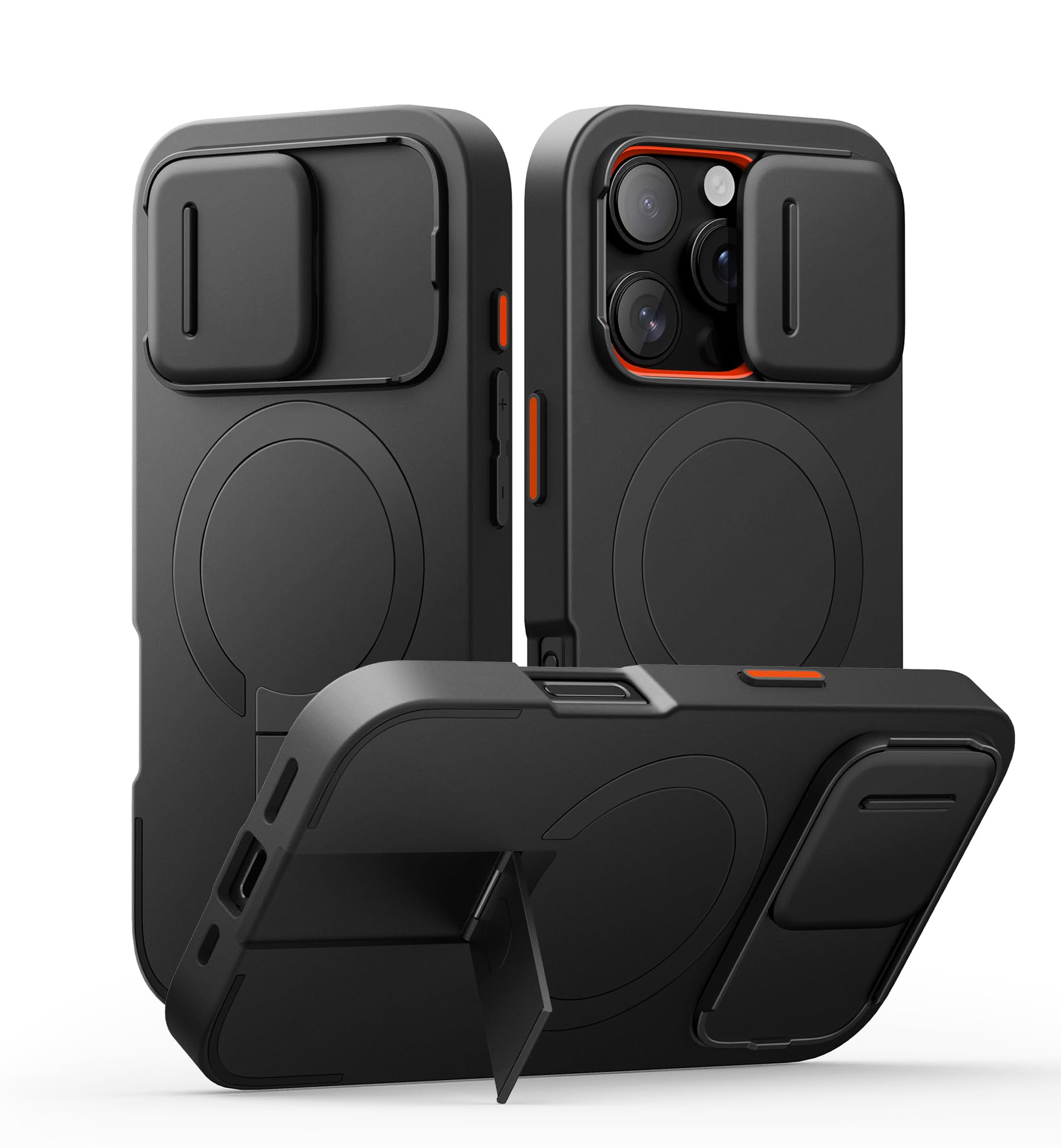 SURITCH Shockproof Bumper Case for iPhone 16 Pro with Slide Camera Cover and Adjustable Kickstand
| SURITCH Slim Protec