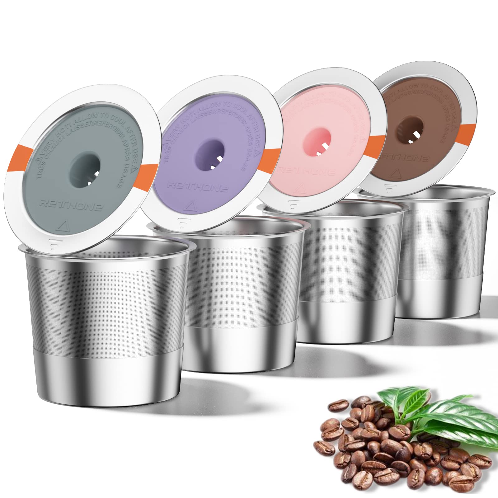 Rethone K Cup Reusable Coffee Pods, Stainless Steel Reusable K Cups for Keurig 1.0 & |0 Coffee Makers, BPA-Free Refillab